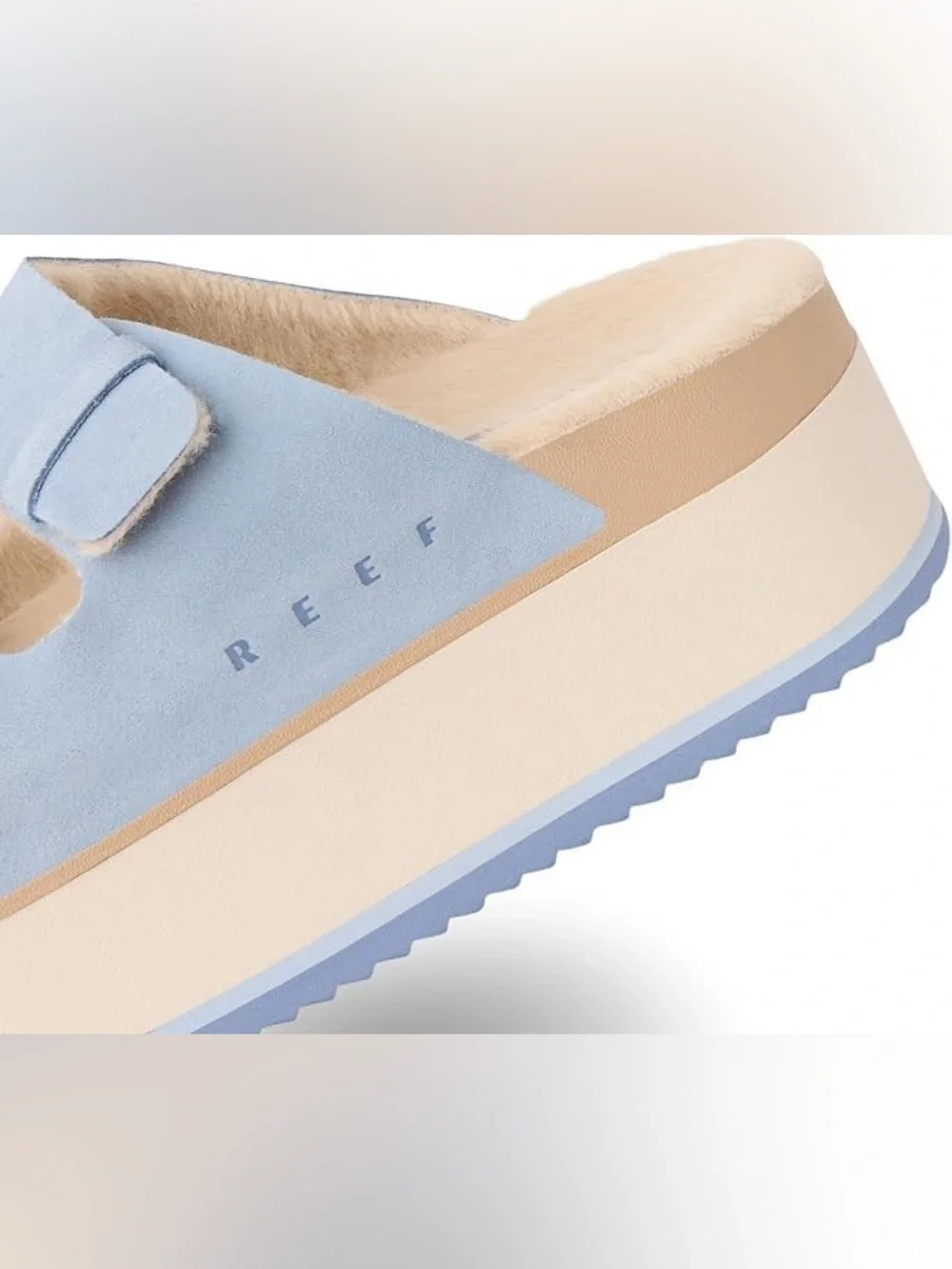 REEF Ojai Ciara Rare Dusty Blue Suede Platform Sandals Women’s 10 NWT